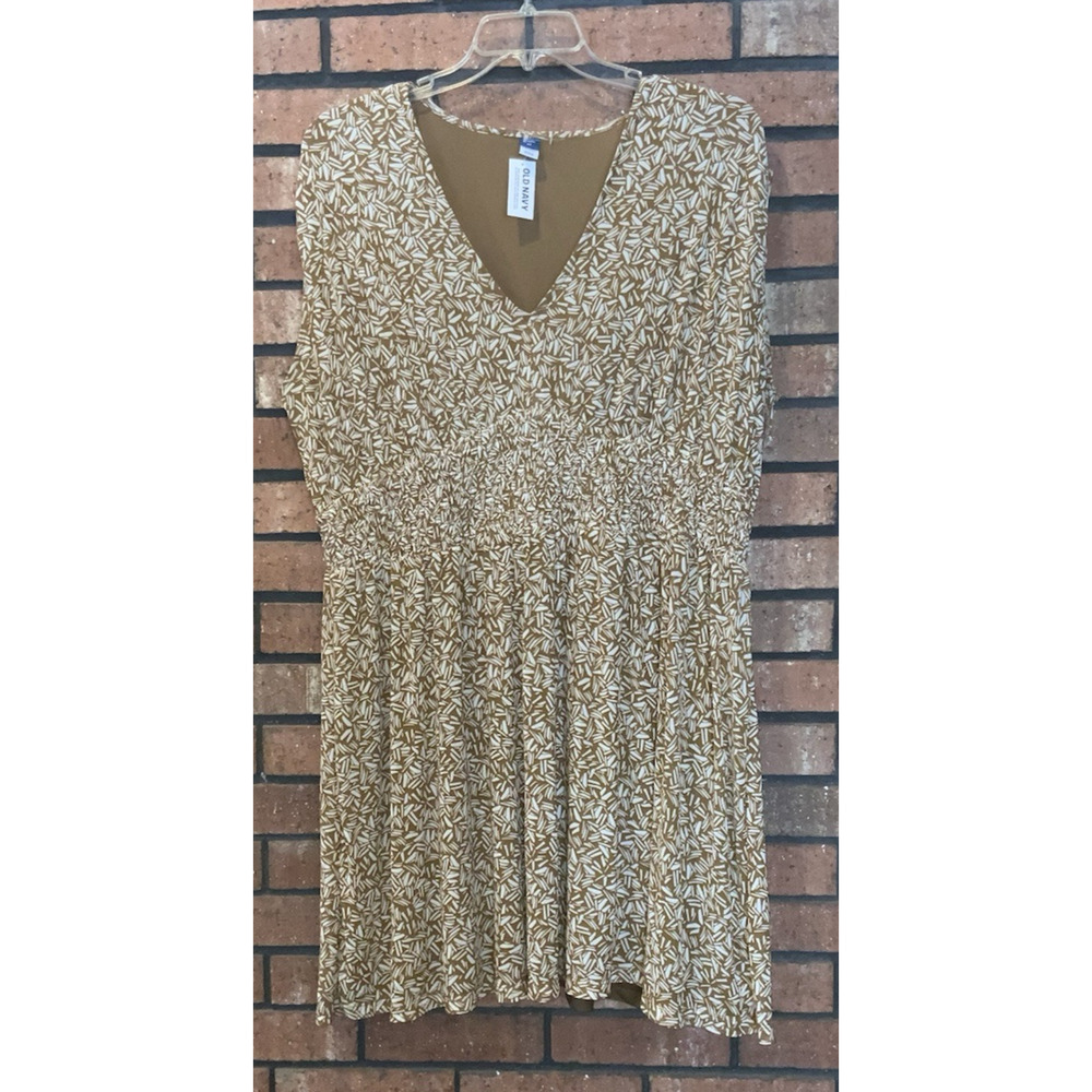 OLD NAVY Womens Brown V Neck Sleeveless Mini Dress‎ Sheer Overlay Size 2X - Picture 4 of 8